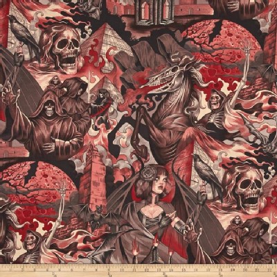 Alexander Henry Fabrics - Halloween - Heart of Darkness in Red