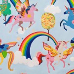 Alexander Henry Fabrics - Kids - Magic Rainbow Shine - Unicorns in Aqua