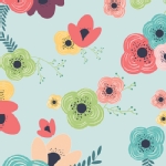 Art Gallery Fabrics - AGF Collection - Happy Home - Table Flowers in Rainbow