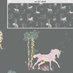 Art Gallery Fabrics - Fantasia - Unicorn Fable in Sageplant