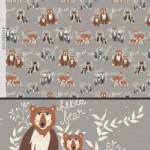 Art Gallery Fabrics - Hello Bear - Oh Hello in Fog