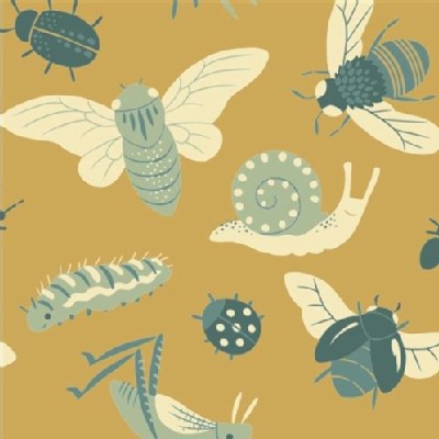 Birch Fabrics - Acorn Trail - Bugs in Gold
