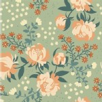 Birch Fabrics - Acorn Trail - KNIT - Peonies in Mint