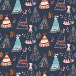 Birch Fabrics - Wildland - Knits - Teepees in Dusk