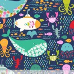 Blend Fabrics - Go Fish - Under the Sea in Navy