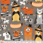 Blend Fabrics - Halloween - Boo Crew - Howling in Grey