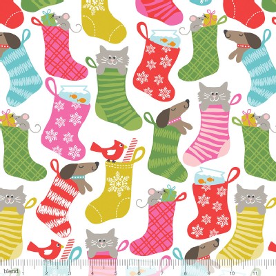 Blend Fabrics - Holiday - Even A Mouse - Stocking Stuffers in White