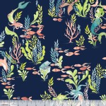 Blend Fabrics - Mermaid Days - At the Bottom of the Sea in Navy