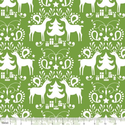 Blend Fabrics - Treelicious - Rudolph in Green