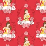 Camelot Fabrics - Disney Licensed - Beauty and the Beast - Belle in Ruby