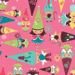 Camelot Fabrics - FairyVille - Gnomes in Pink