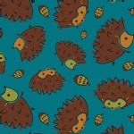 Camelot Fabrics - Frolicking Forest - Hedgehog in Blue