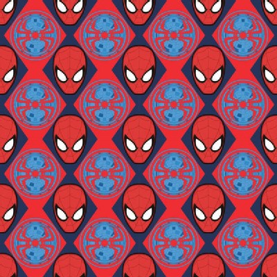 Camelot Fabrics - Marvel - Spider Man - Heads in Red