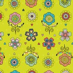 Camelot Fabrics - Petite Plume - Floral in Chartreuse