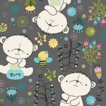 Camelot Fabrics - Theodore and Izzy - Theodore the Bear in Gray