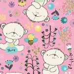 Camelot Fabrics - Theodore and Izzy - Theodore the Bear in Pink
