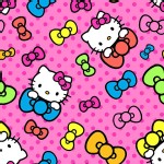 Character Prints - Hello Kitty - Neon Bows and Dots in Pink