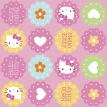 Character Prints - Hello Kitty - Hearts and Flowers Toss in Pink