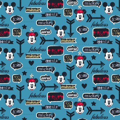 Character Prints - Mickey - Mickey Minnie Icons in Blue