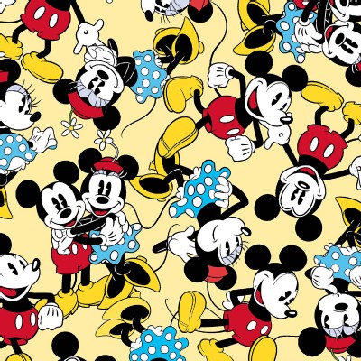 Character Prints - Mickey - Mickey Minnie Togetherness in Yellow