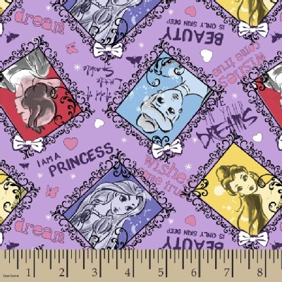 Character Prints - Princess - Princess Sketch Toss in Purple
