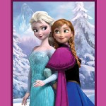 Character Prints - Princess - Frozen Sisters Snowy Scenic Panel in Pink