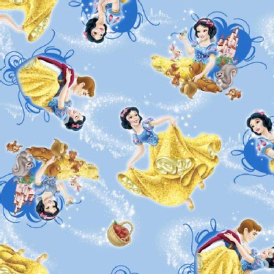 Character Prints - Princess - Snow White Animals in Blue