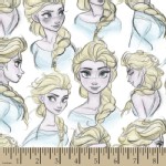 Character Prints - Princess - KNIT - Frozen Elsa Sketch in White
