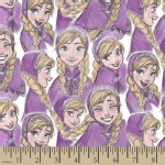 Character Prints - Princess - KNIT - Frozen Anna Sketch in White