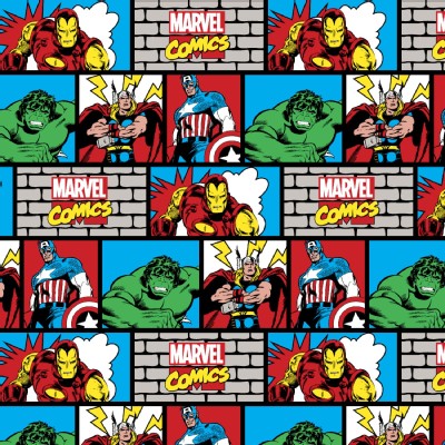 Character Prints - Super Heroes - KNIT - Marvel Wall in Multi