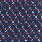 Cotton And Steel - Mustang - Flower Icons in Navy