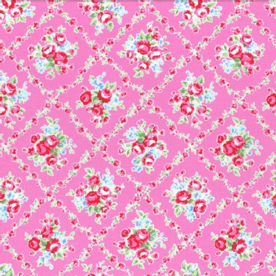 Lecien - Flower Sugar 2015 Fall - Floral Diamonds in Pink
