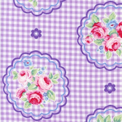 Lecien - Flower Sugar Rose Kiss - Checkered Cameo in Violet