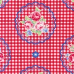 Lecien - Flower Sugar Rose Kiss - Checkered Cameo in Red