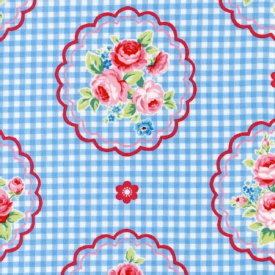 Lecien - Flower Sugar Rose Kiss - Checkered Cameo in Baby Blue