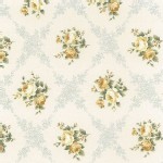 Lecien - Rococo Sweet 2014 - Floral Checkers in Cornflower Blue