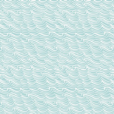 Lewis And Irene - Coastal - Waves in Light Aqua