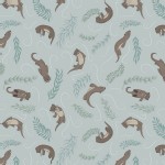 Lewis And Irene - Down By the River - Playful Otters in Pale Blue