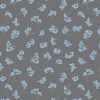 Lewis And Irene - Flos Wildflowers - Forget Me Nots in Grey