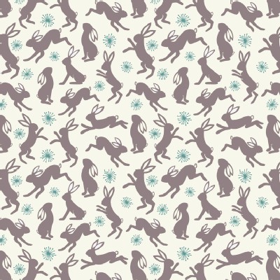 Lewis And Irene - Spring Hare - Dancing Hares in Cream
