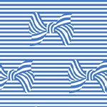 Michael Miller Fabrics - At the Seashore - Bows and Stripes in Sailor Blue