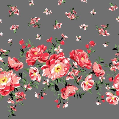Michael Miller Fabrics - Bed of Roses - Border in Pearl