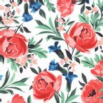 Michael Miller Fabrics - Bed of Roses - Roses in Coral