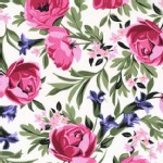 Michael Miller Fabrics - Bed of Roses - Roses in White / Pink