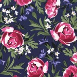 Michael Miller Fabrics - Bed of Roses - Roses in Sapphire