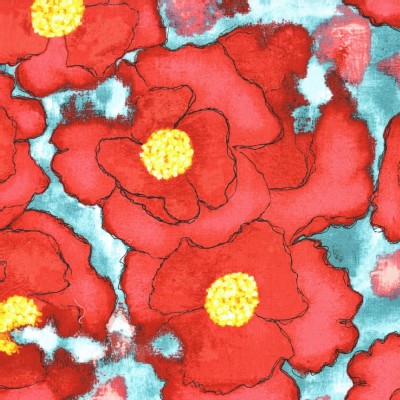 Michael Miller Fabrics - Cosmos - Worn Poppy in Red