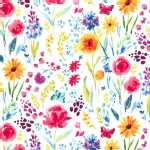 Michael Miller Fabrics - Florals - Garden Party - Meadow Menagerie in White