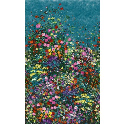 Michael Miller Fabrics - Florals - Eat Sleep Garden - Bower of Flowers in Teal