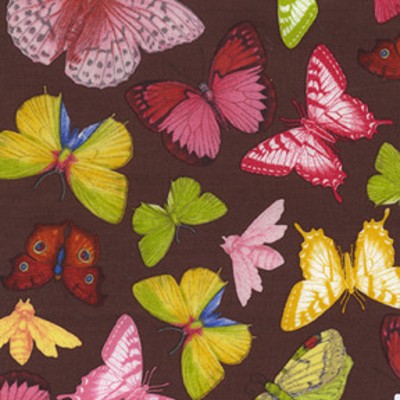 Michael Miller Fabrics - French Journal - Papillon in Cocoa