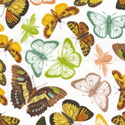 Michael Miller Fabrics - French Journal - Papillon in White